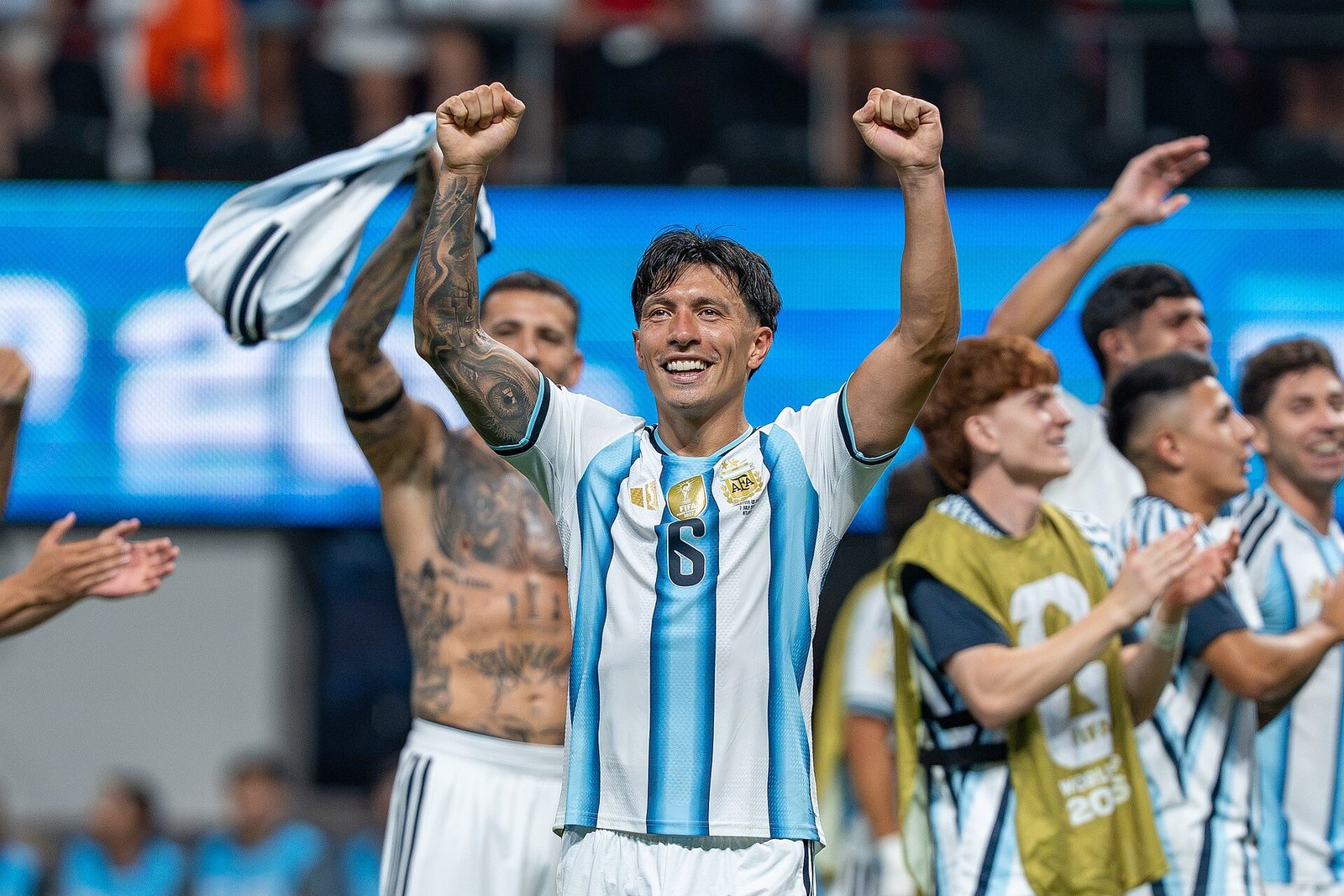 Martinez recruitment story: Lisandro Martinez playing for Argentina in July 2026