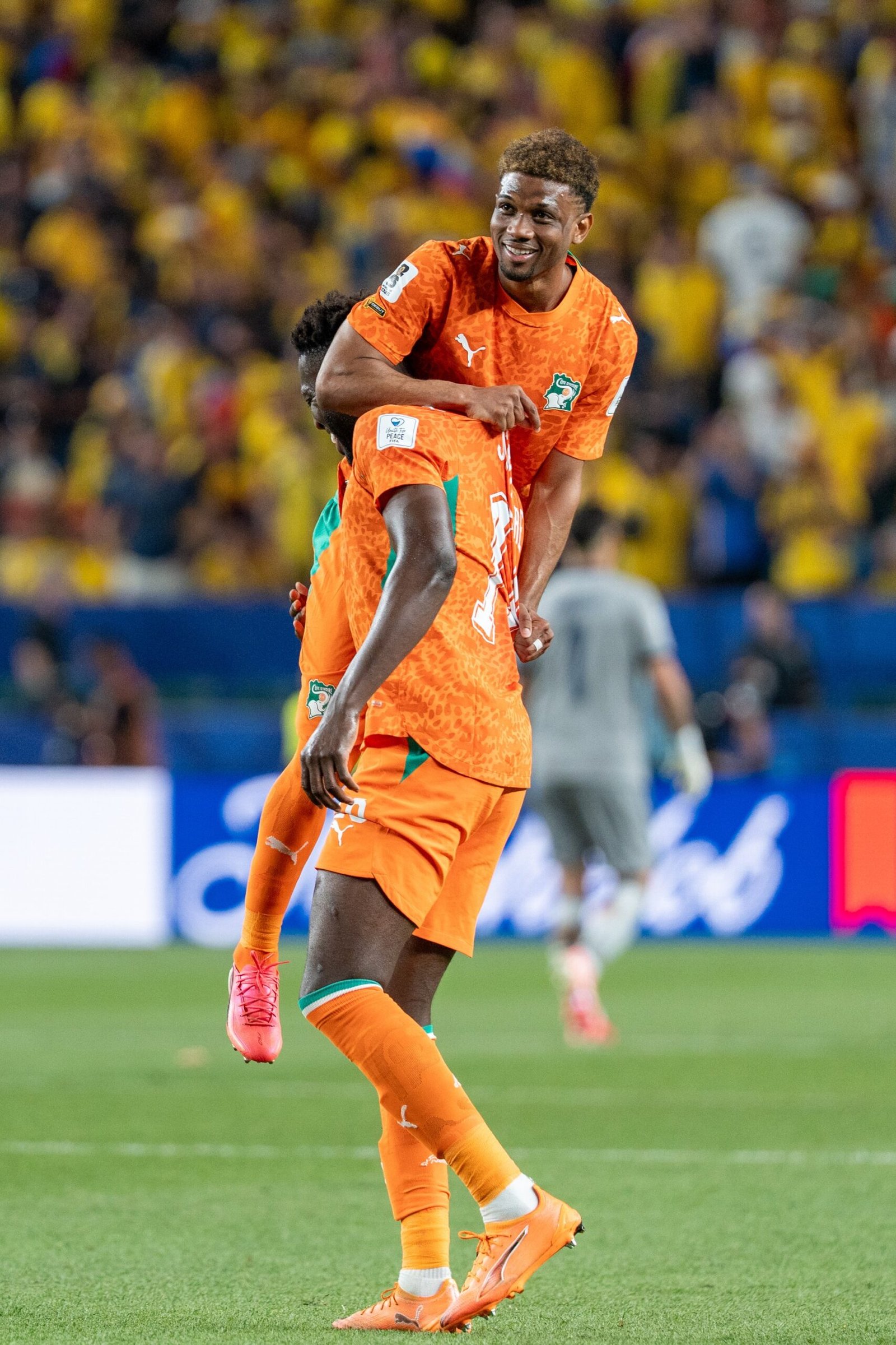 Amad celebrates for Cote d'Ivoire in June 2026 (file photo)