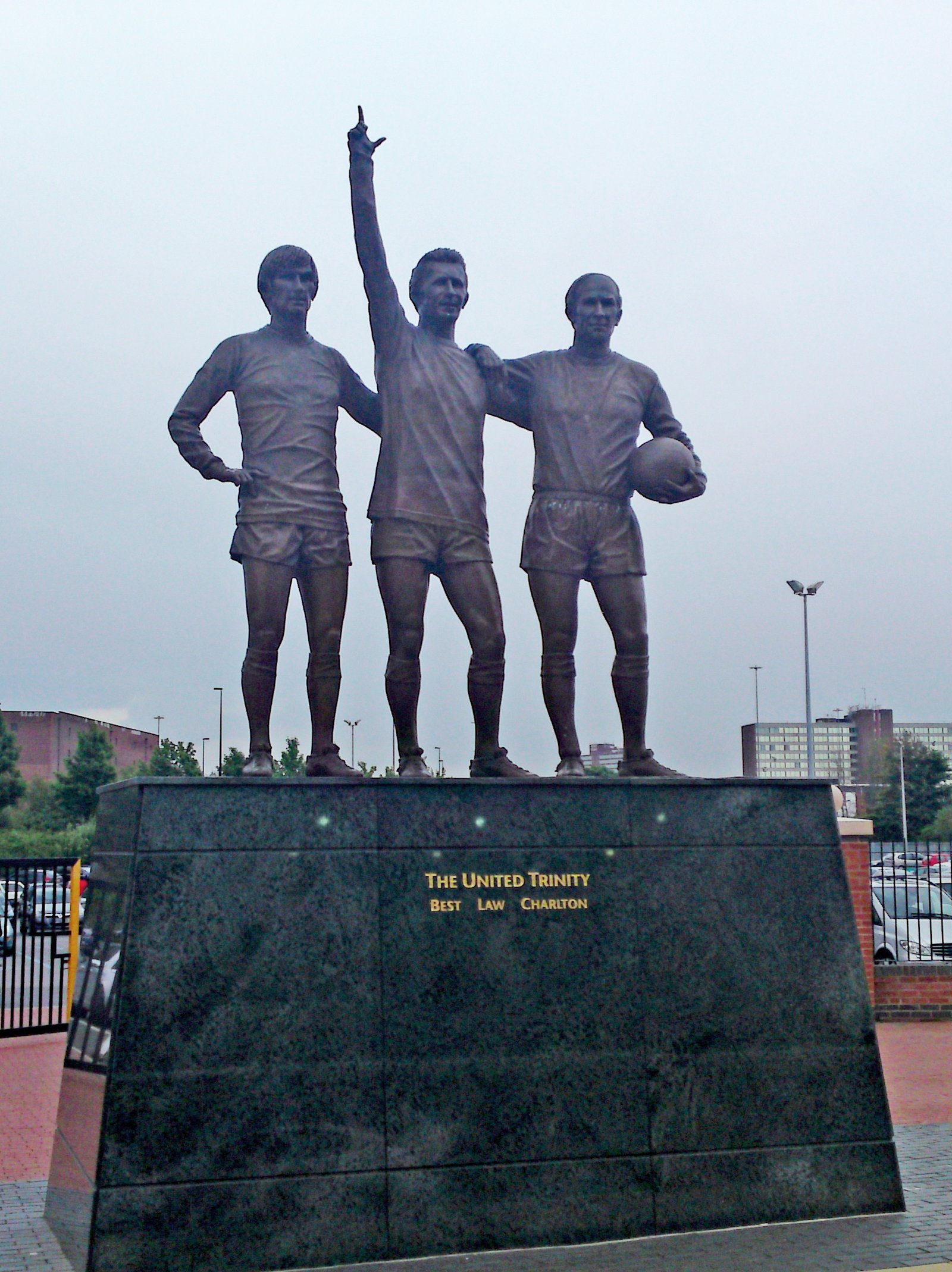 The United Trinity statue outside Old Trafford