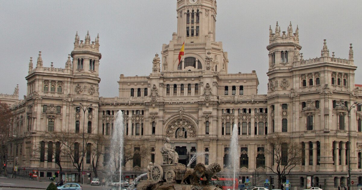 Plaza de Cibeles and the Palacio de Cibeles in Madrid, ahead of the Mount Champions League test (file photo)